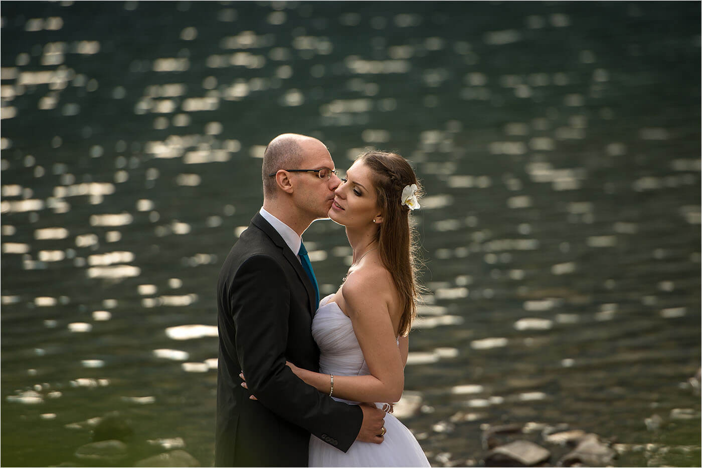 Destination Wedding Photoshoot in Slovakia (Tatra Mountains) - Lake Poprad in the background